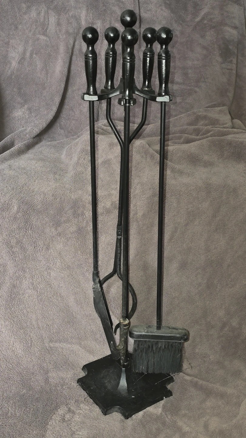 Black Fireplace Tool Set