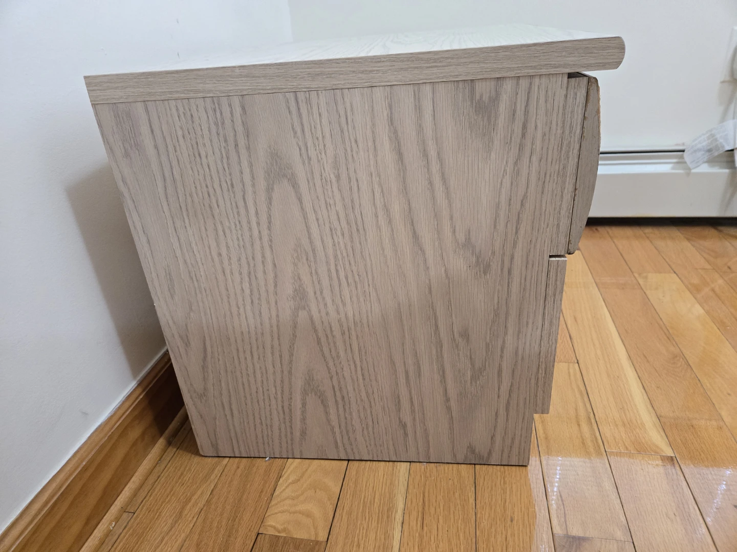 Light wood twin bed frame with drawers + night stand - photo 5