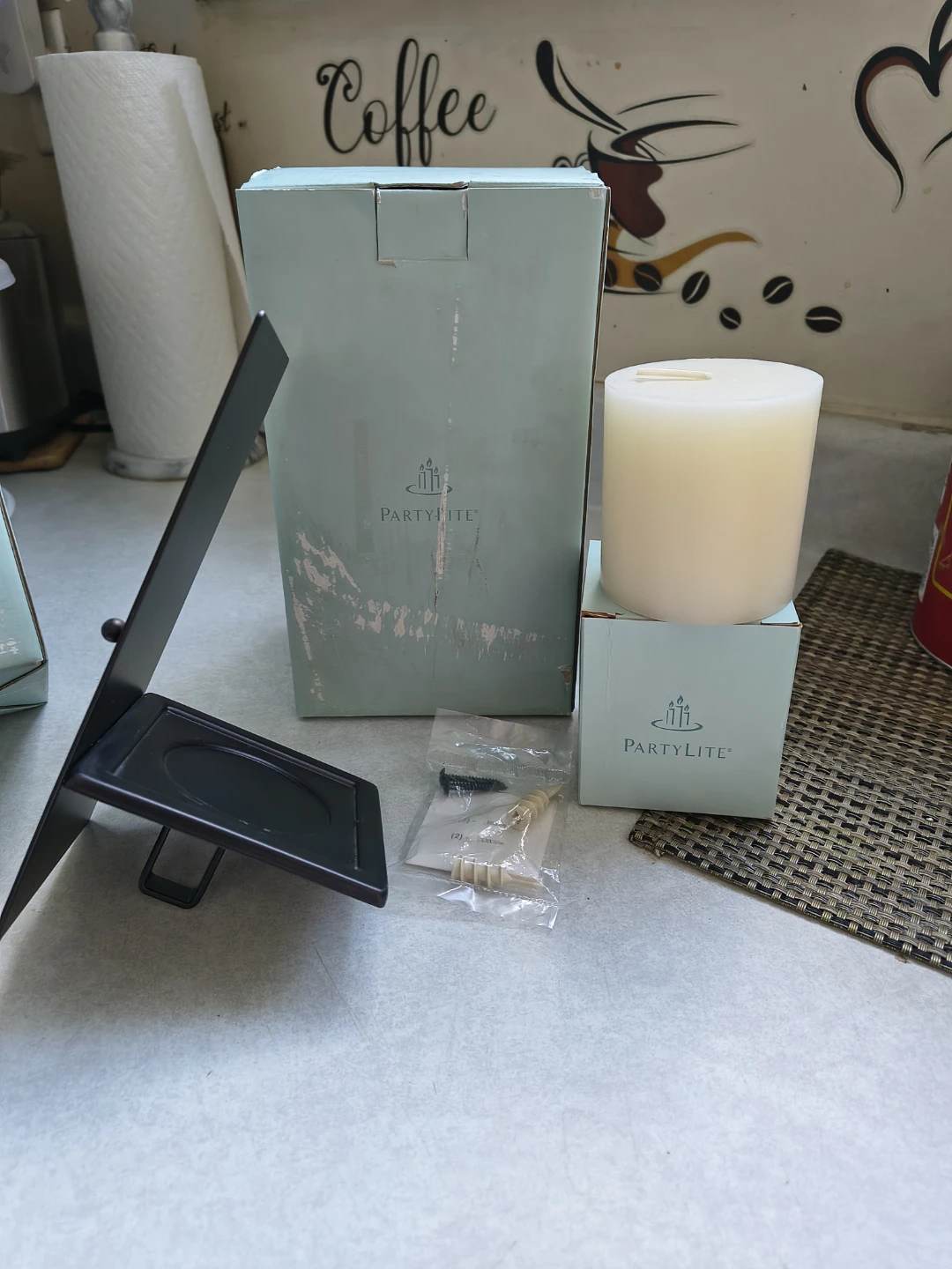 PartyLite Black Metal Candle Holder w/Vanilla Pillar Candle - photo 2