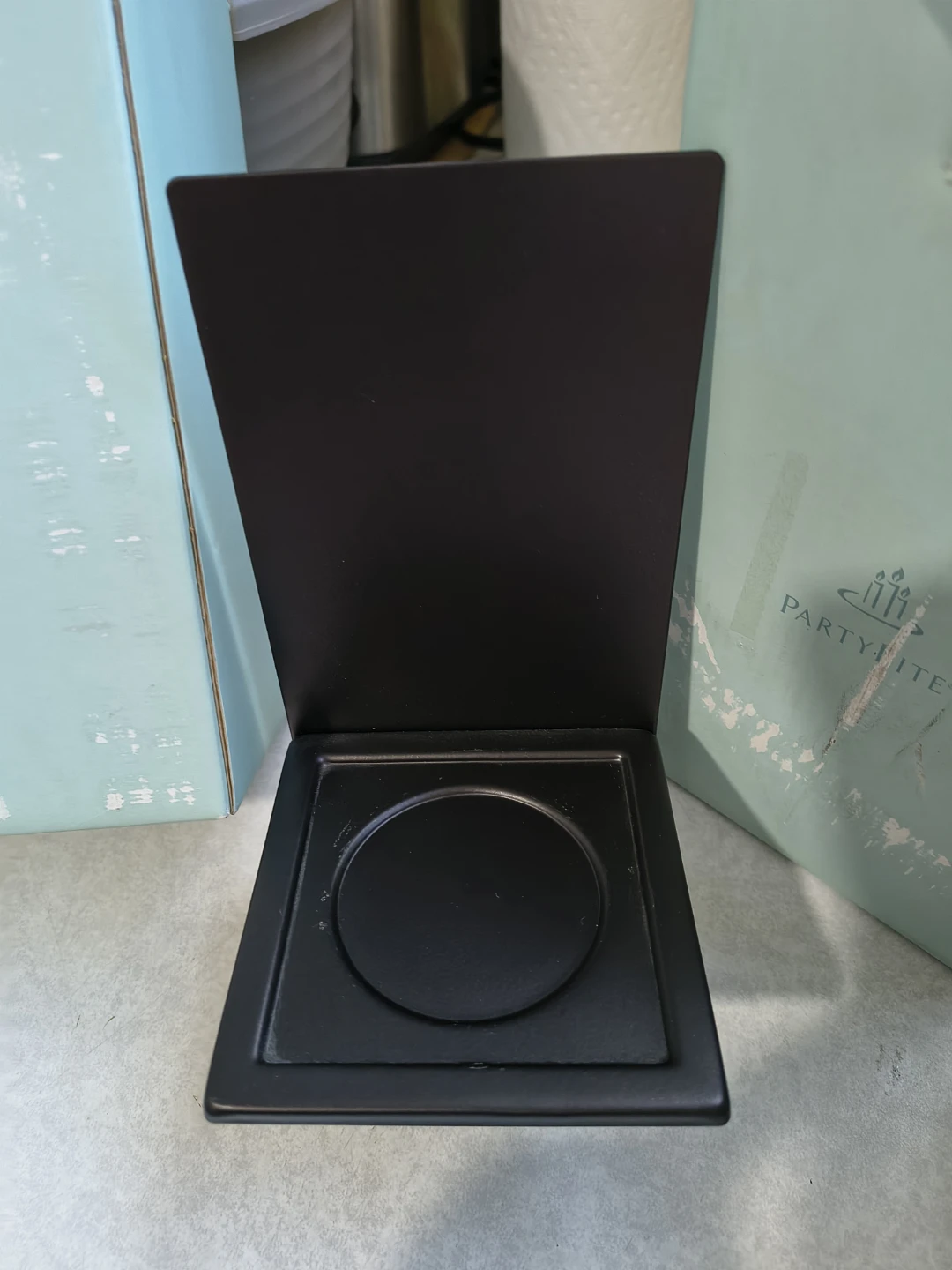 PartyLite Black Metal Candle Holder w/Vanilla Pillar Candle - photo 4