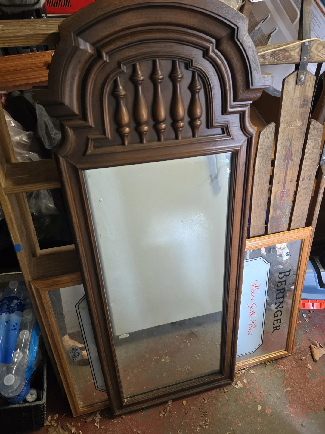 Plastic wooden mirror