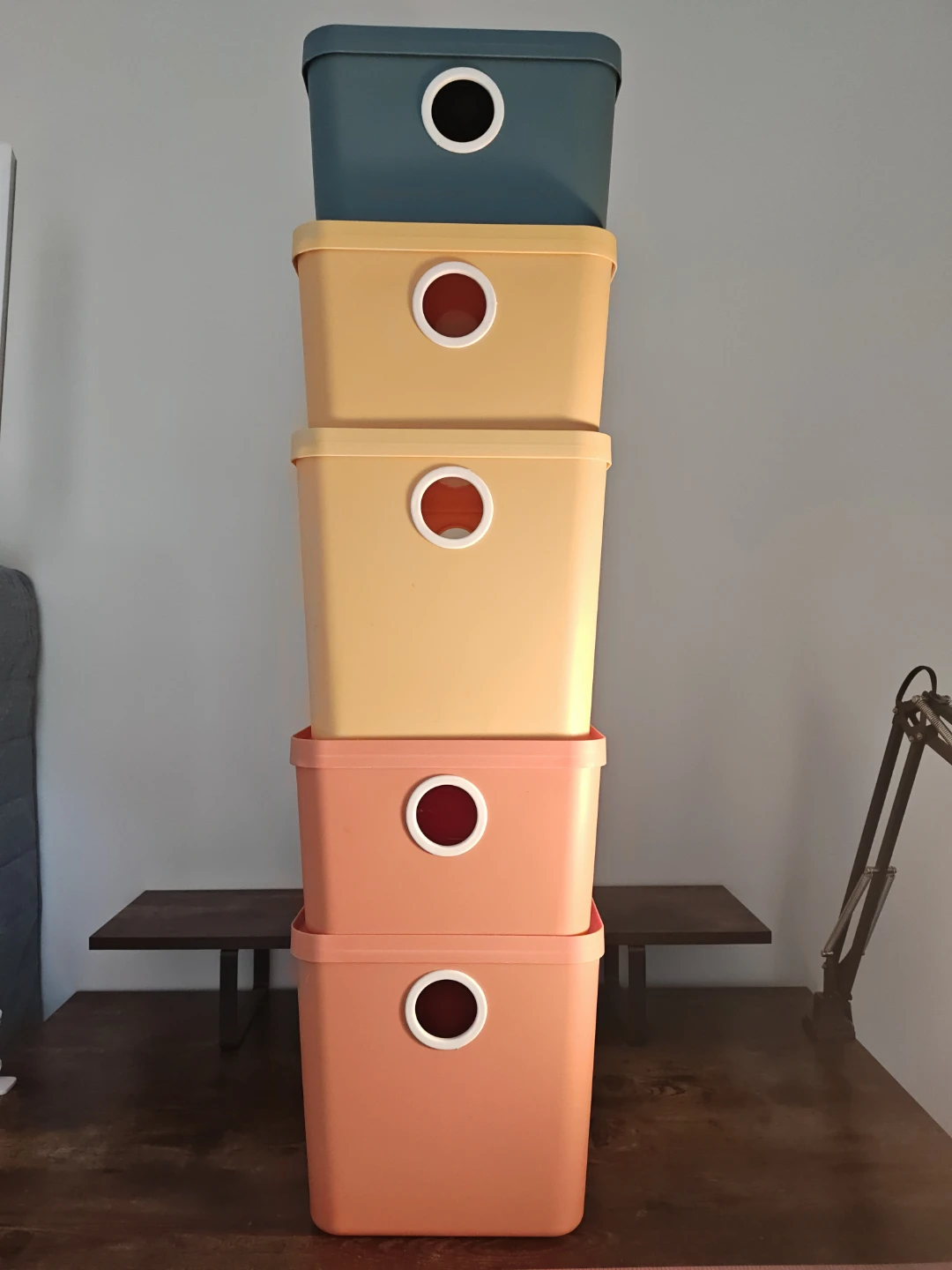 5x Storage Bins with Lids