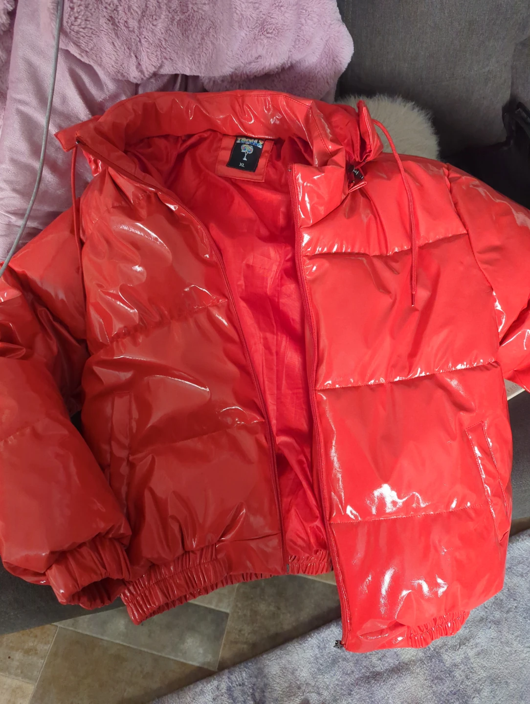Trollz Puffer Jacket with Rainbow Detail XL
