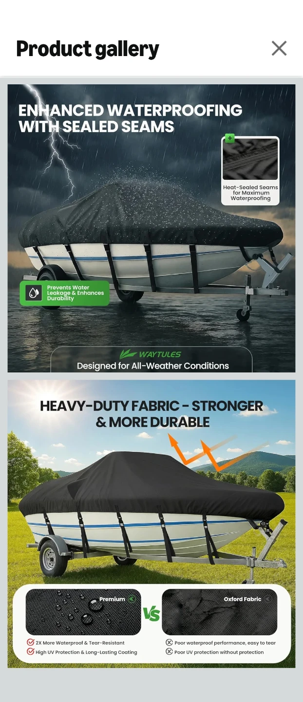 WAYTULES Boat Cover 16'to 18.5' - photo 4