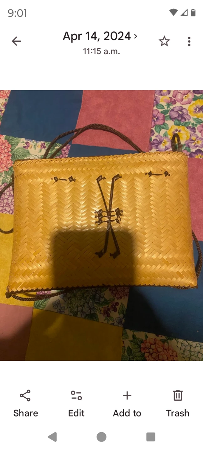 Woven Straw Clutch with Drawstring and Handles - photo 2
