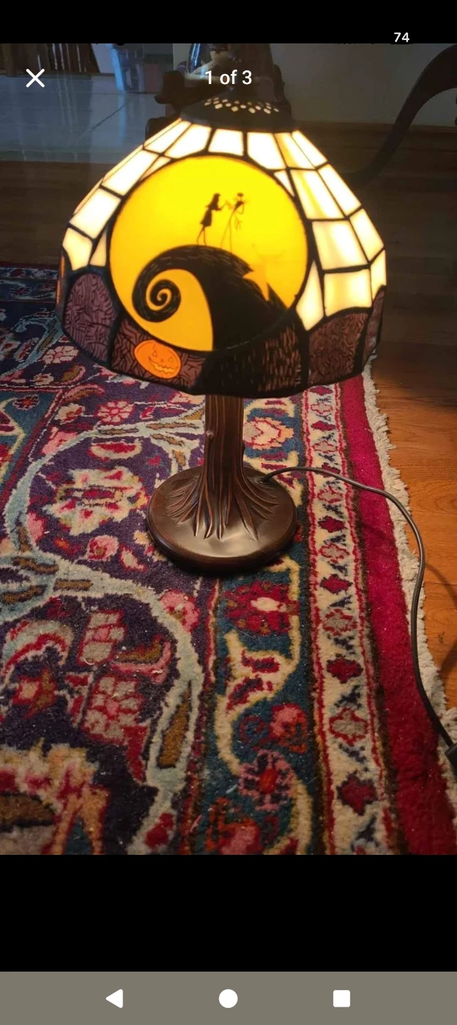 Rare Neca Nightmare Before Christmas Tiffany Style Lamp