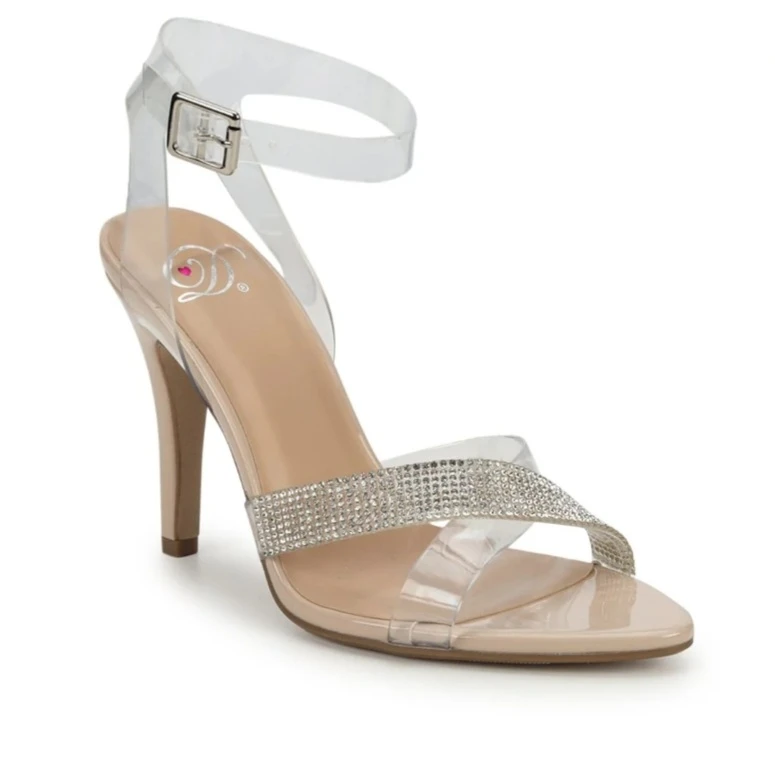 Clear Strap Heels with Rhinestone Detail - photo 2