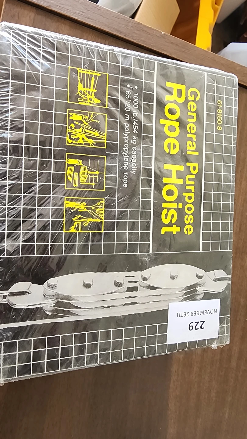 General Purpose Rope Hoist - 1000 lb Capacity