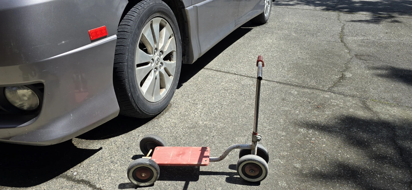 Vintage Red Metal Scooter 1940s