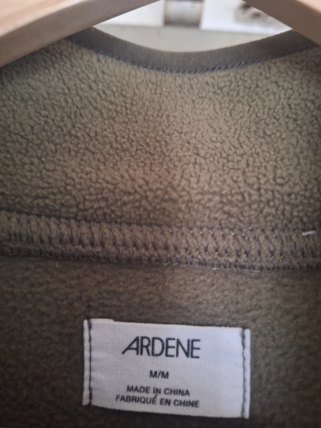Ardene Fleece 1/4 Zip Pullover Sweater Olive Green - photo 2