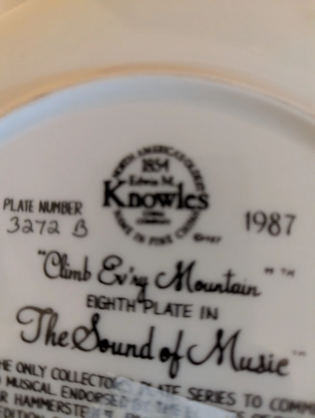 The Sound of Music "Climb Ev'ry Mountain" Collector Plate - photo 2