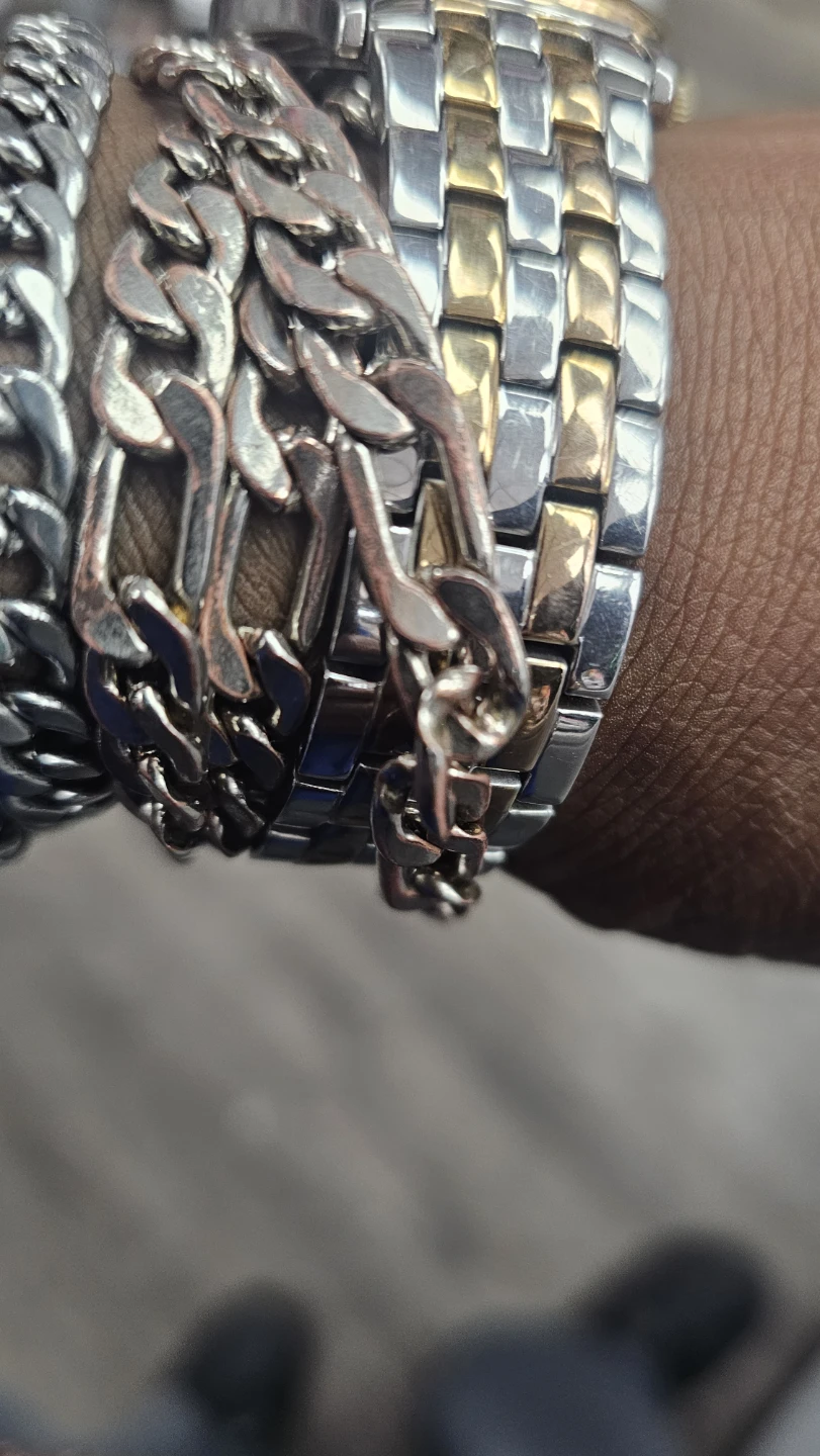 Men's Chain Bracelet - Two-Tone Stainless Steel