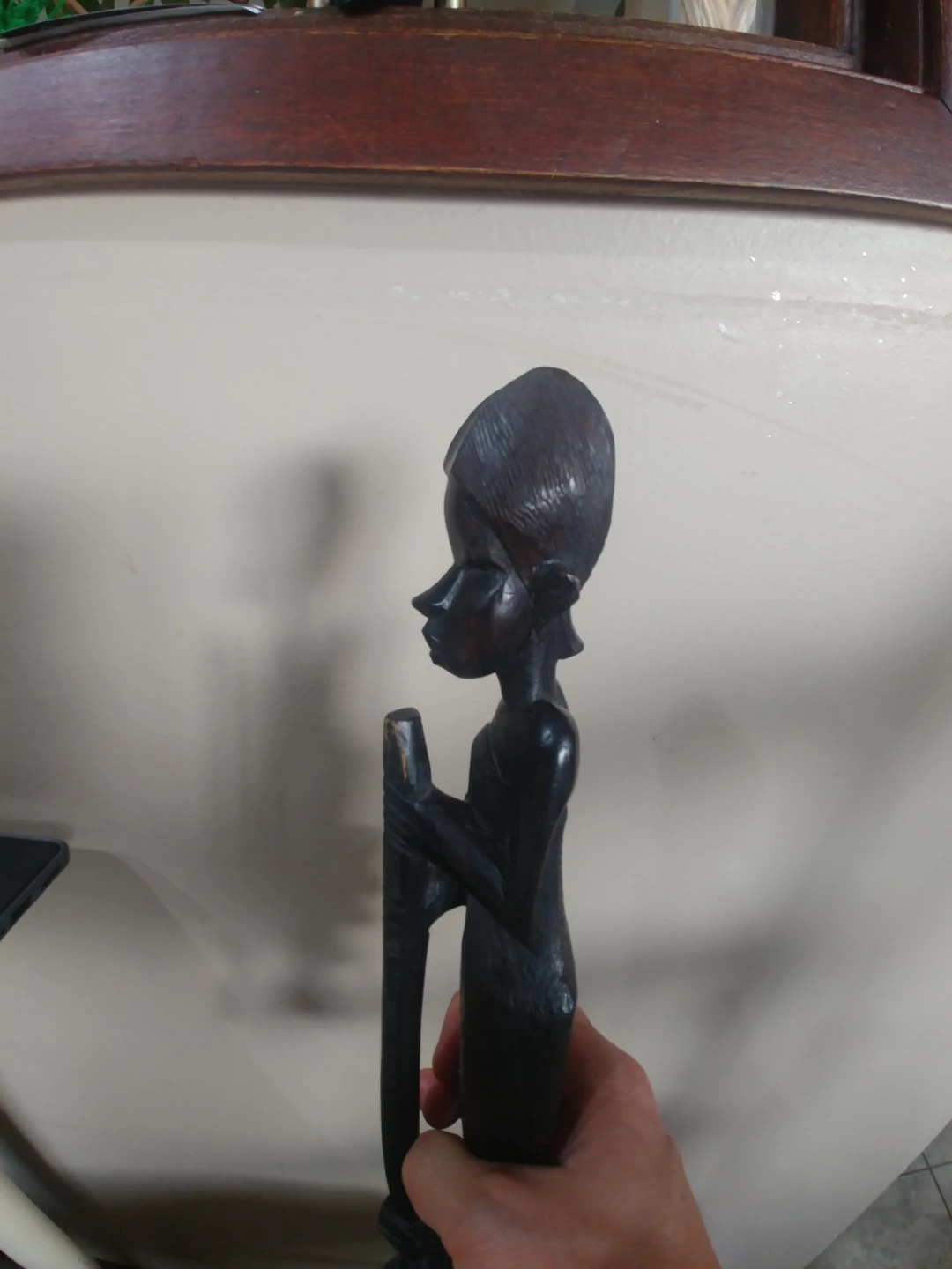 Set of Two Vintage Carved Wooden Figurines - photo 2