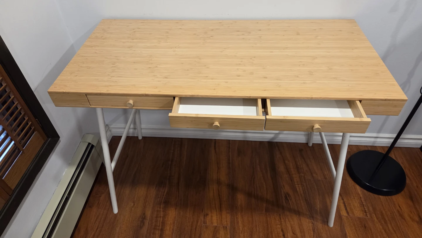 Bamboo Desk with White Legs - photo 3