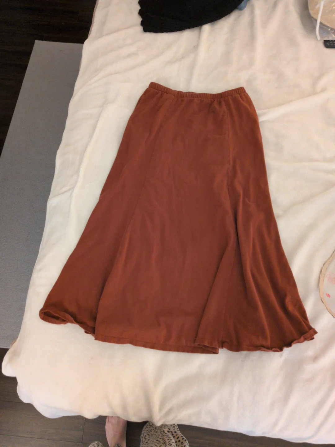 UNIQLO Women's Cotton A-Line Midi Skirt - Rust, Size M