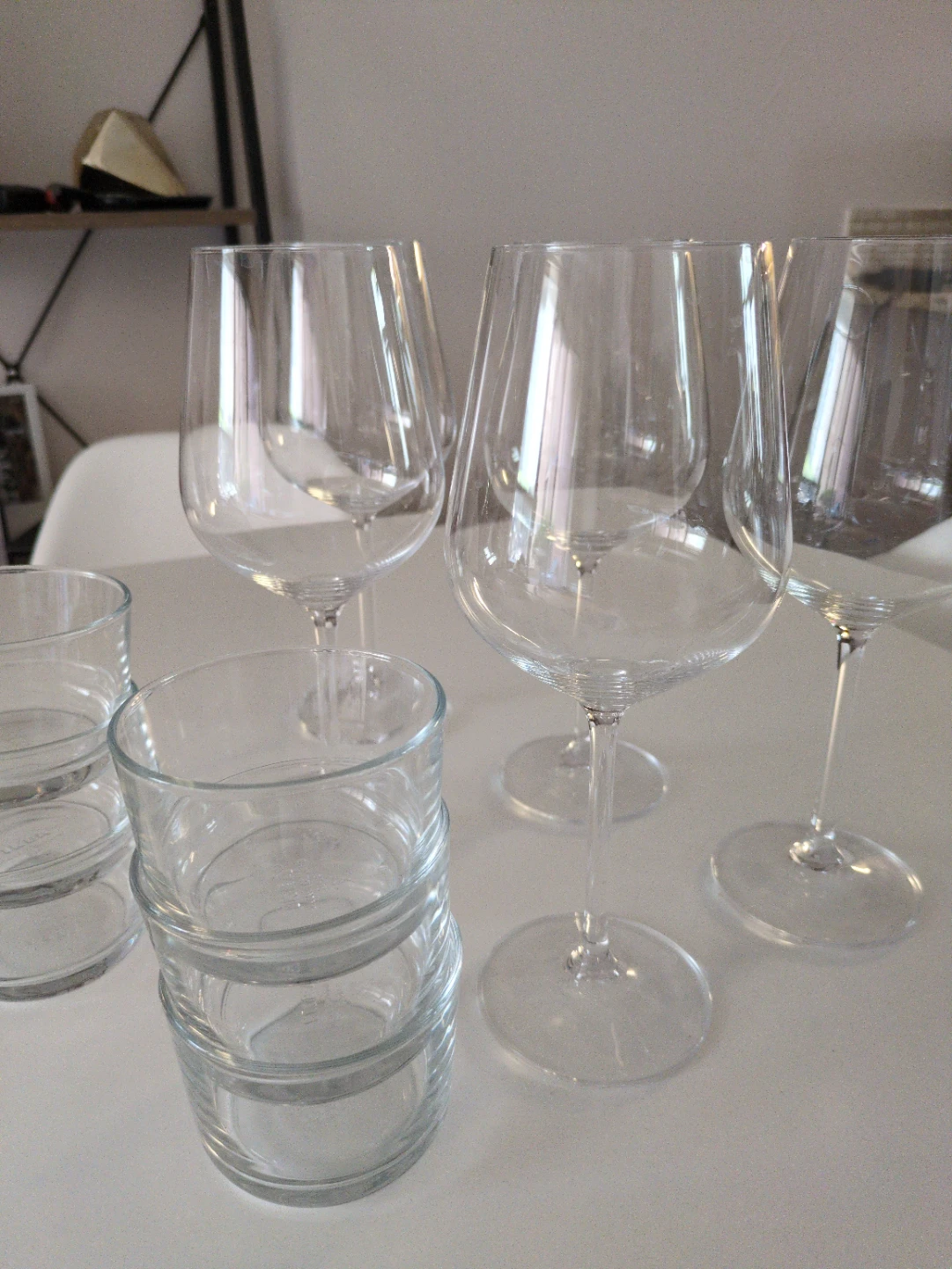 6 Wine Glasses and 6 Chato cups