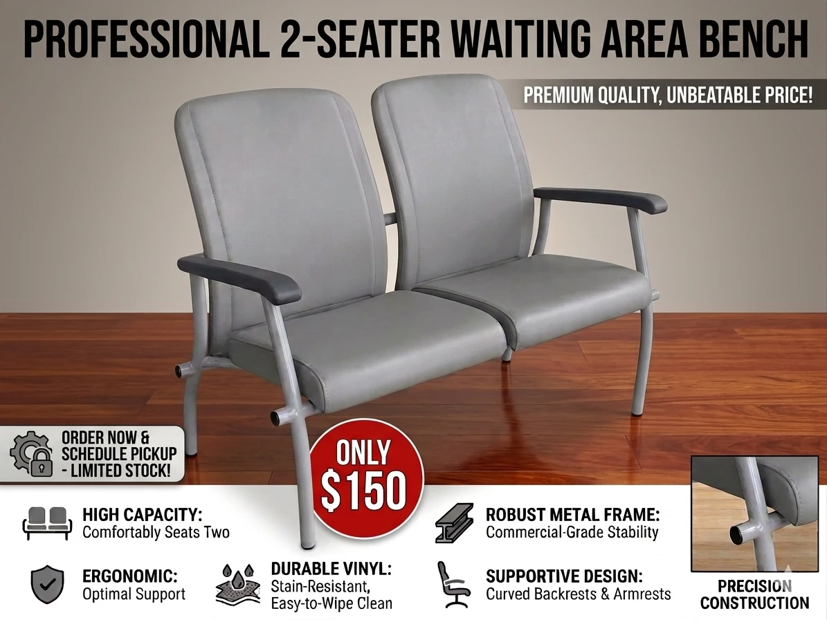 Professional 2-Seater Waiting Area Bench - photo 2