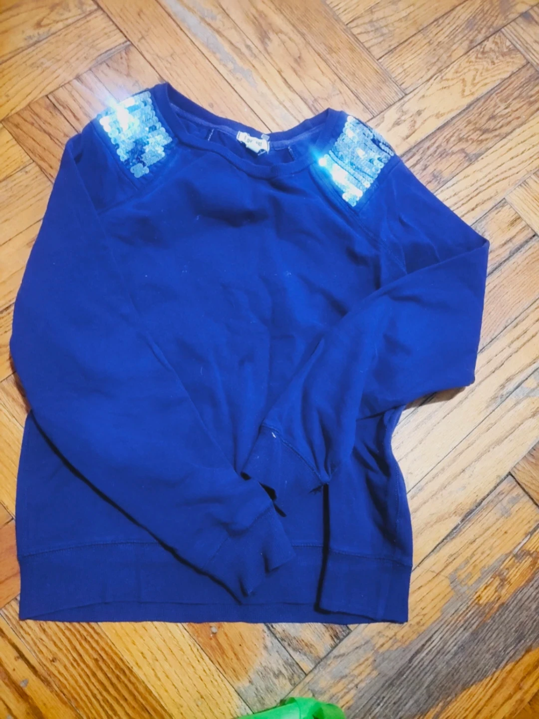 LOVE H81 Blue Sequin kids Sweatshirt Size S/P