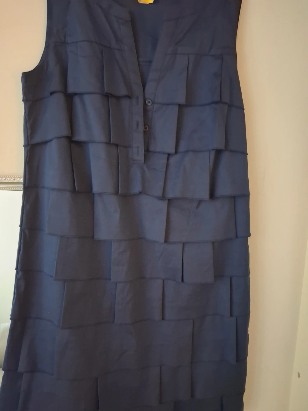 Chico's Navy Blue Tiered Sleeveless Dress