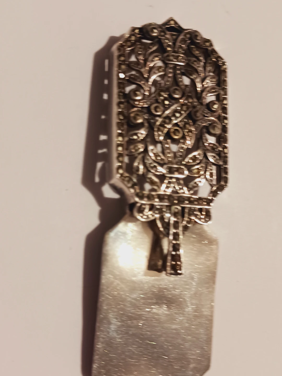 Antique Sterling Silver 925 Marcasite Locket Pendant - photo 3