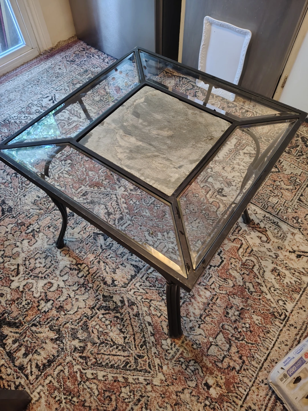 Glass and Metal Coffee Table