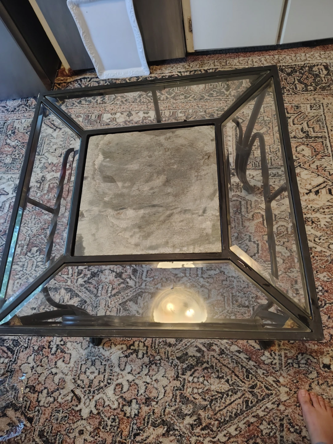Glass and Metal Coffee Table - photo 2