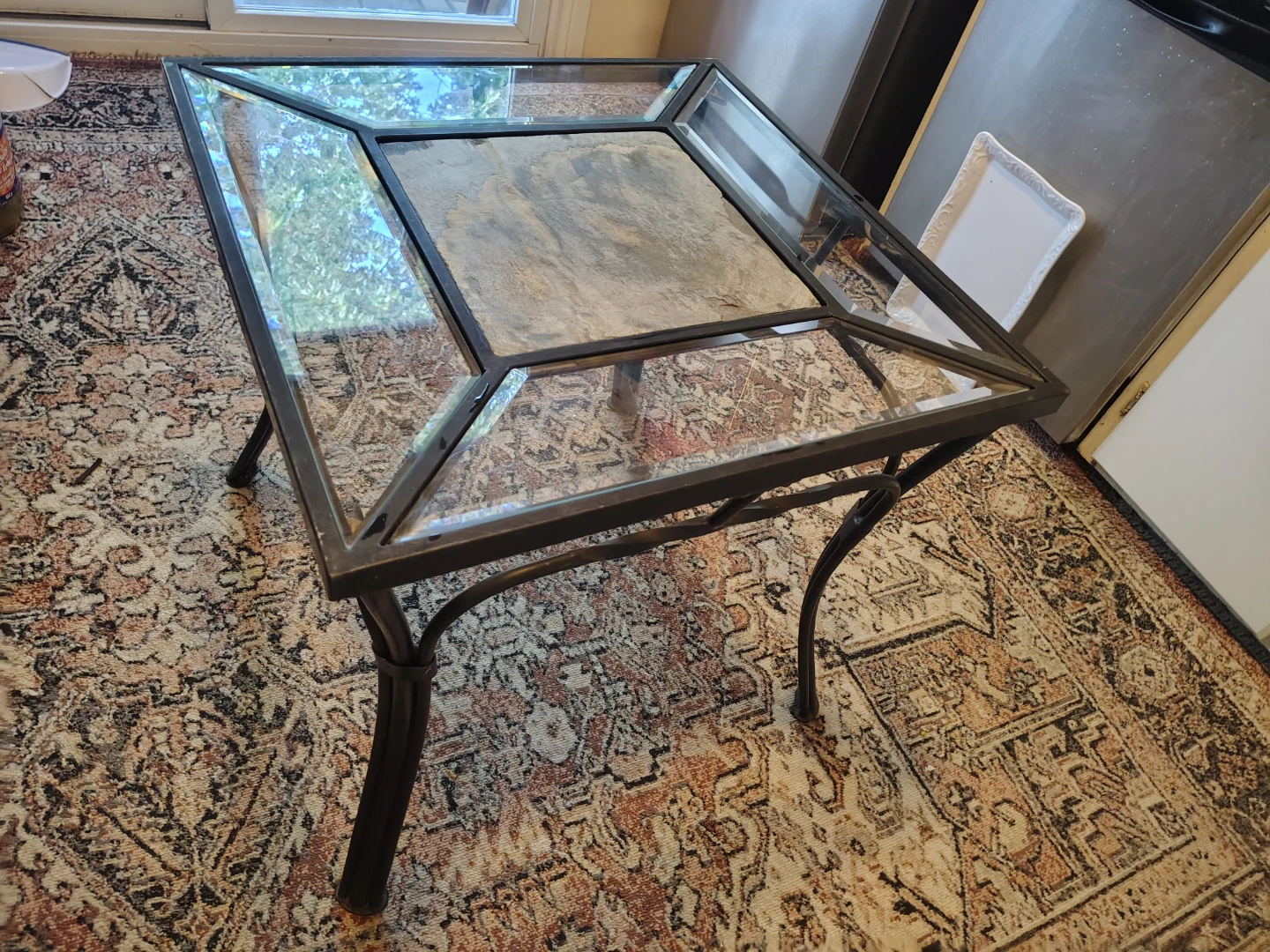 Glass and Metal Coffee Table - photo 3