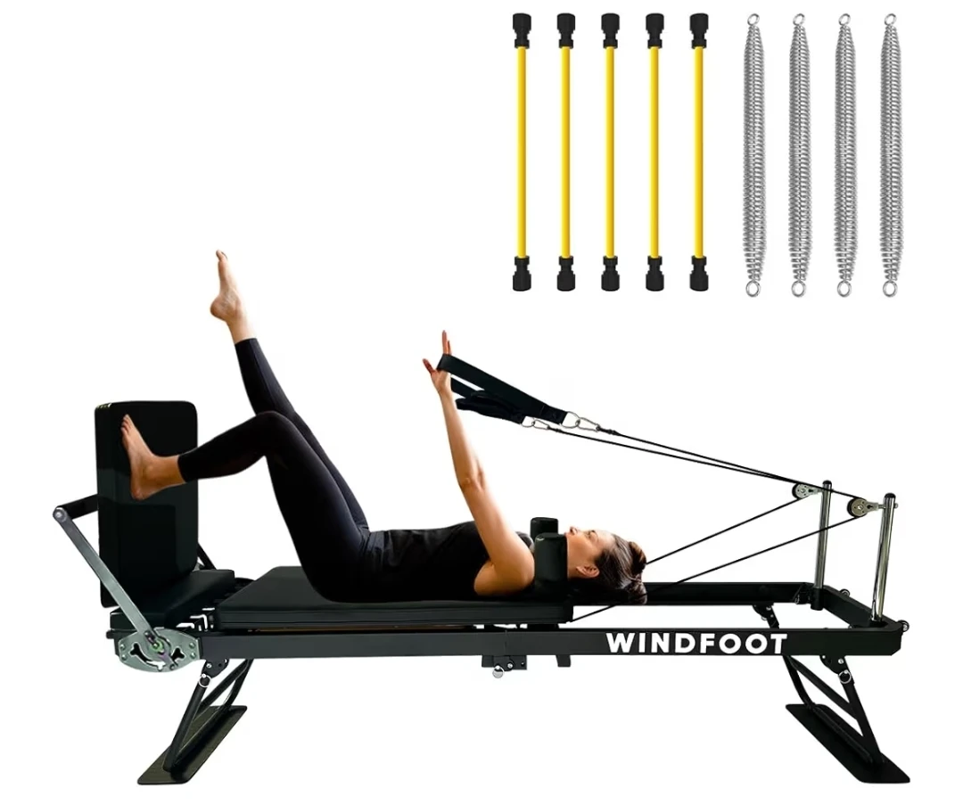 Foldable Pilates Reformer Exercise Machine