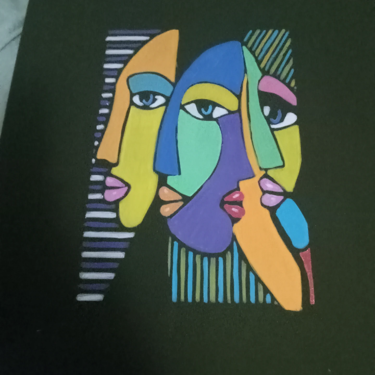 Abstract Faces Art Print