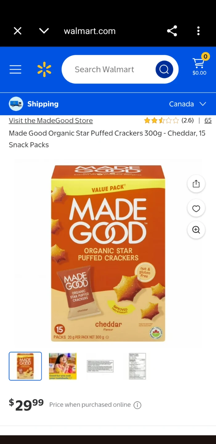 NEW Made Good Organic Puffed Crackers 300g 15 Snack Packs - photo 2