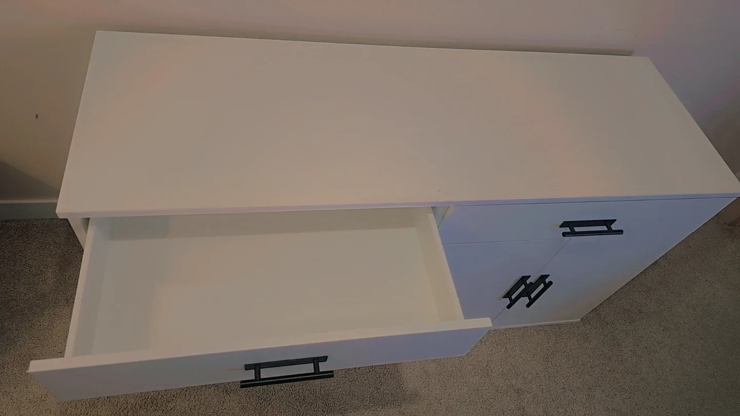 White Sideboard Cabinet with 2 Drawers and 4 Doors - photo 4