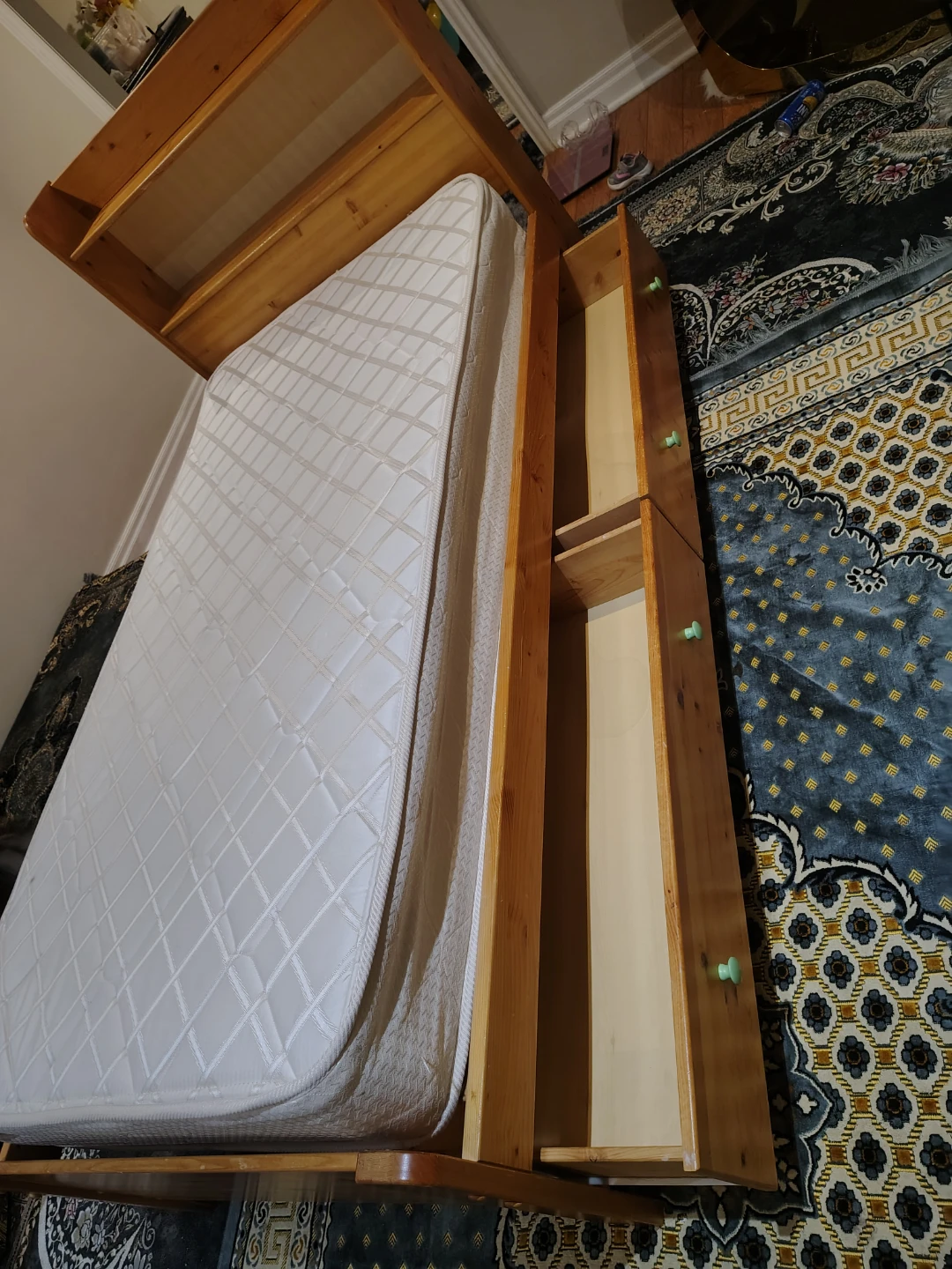 Wooden bed frame with drawers - photo 2