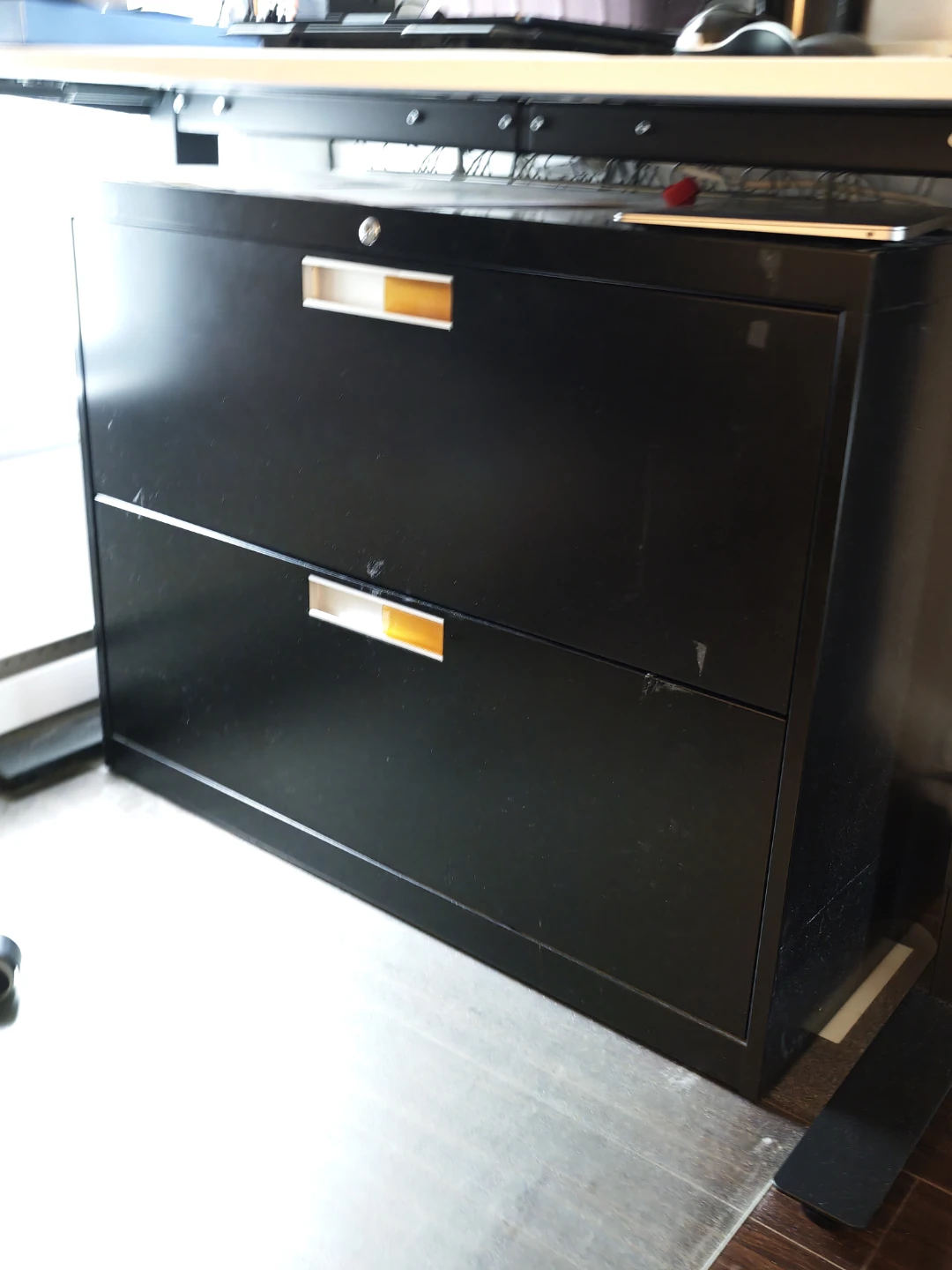 2-Drawer Black Filing Cabinet