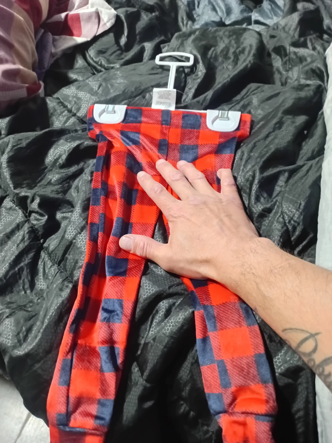 Red and Blue Plaid Fleece Pajama Bottoms - photo 2