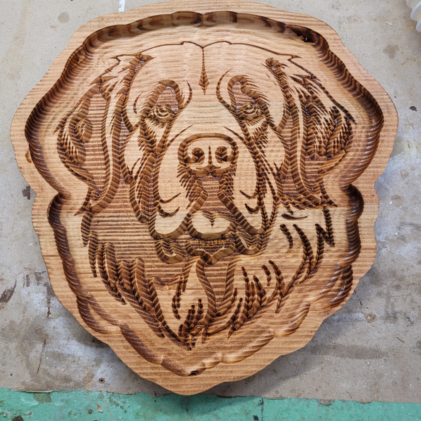 Hand-Carved Wooden Dog Portrait Plaque - photo 4