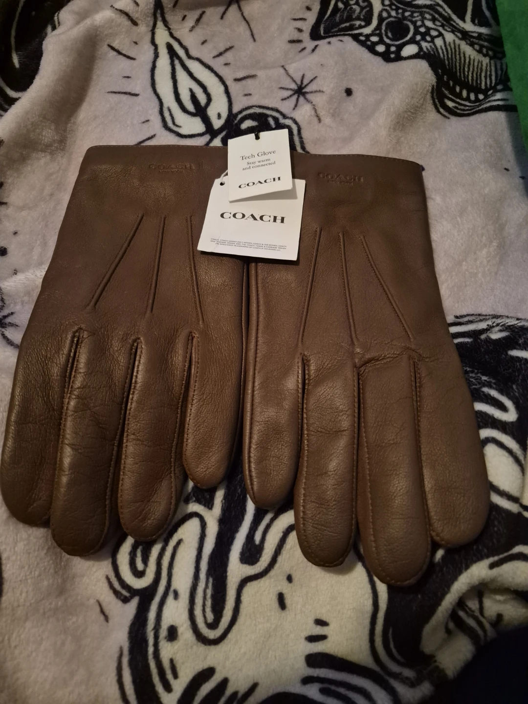 Coach Tech Gloves - Dark Saddle Leather - Size L