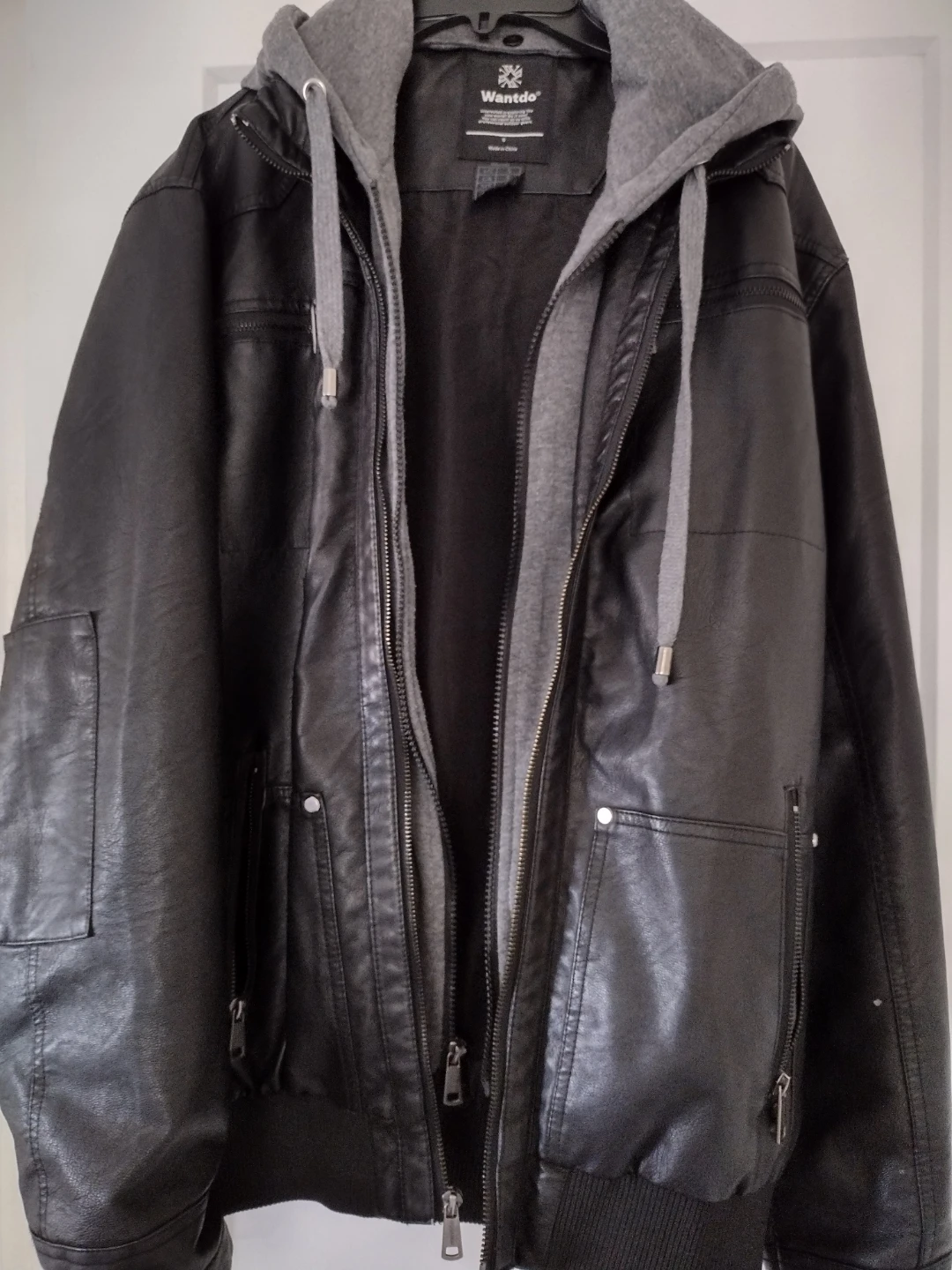 Wantdo Faux Leather Jacket with Hood Size S - photo 2