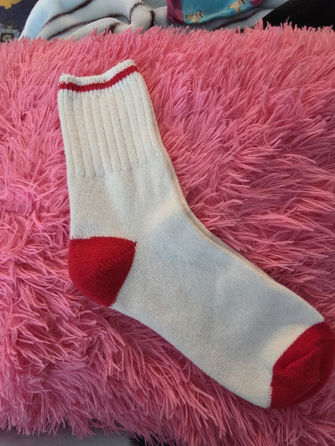White and Red Crew Socks