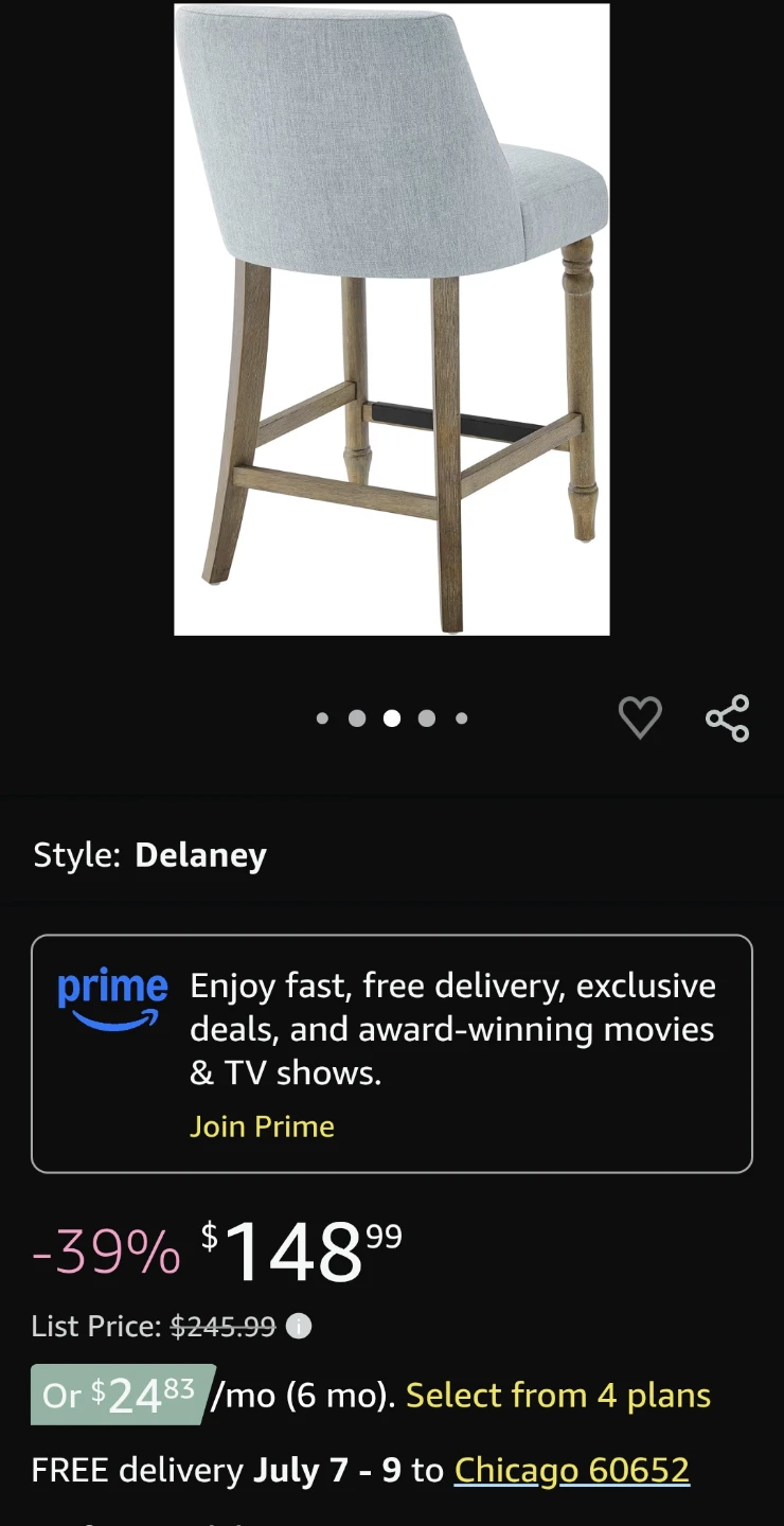 (3) Martha Stewart Delaney Counter Stool Blue - photo 4