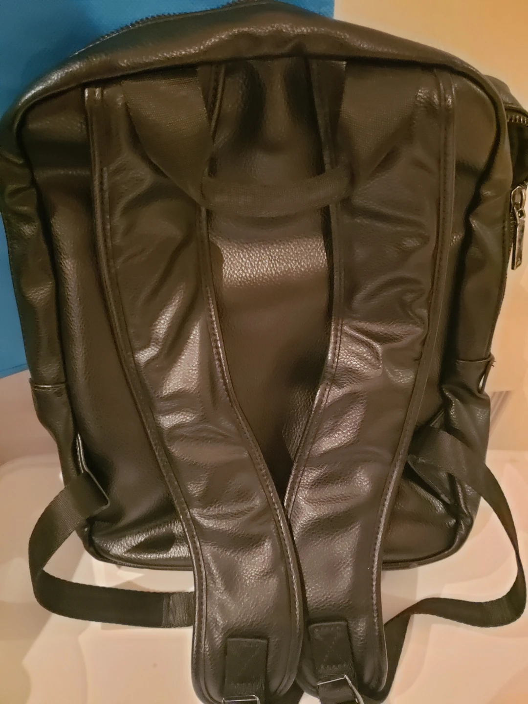 Black Faux Leather Backpack - photo 2