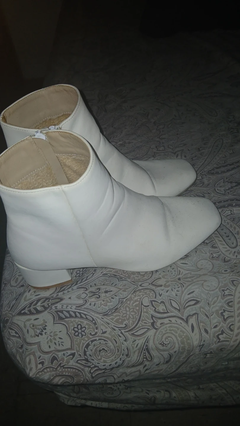 Women's white booties