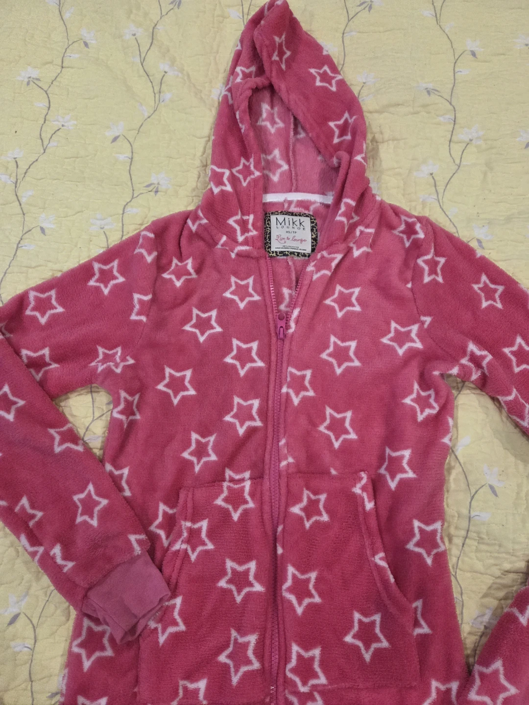Mikk Pink Star Fleece Onesie Pajamas - photo 2