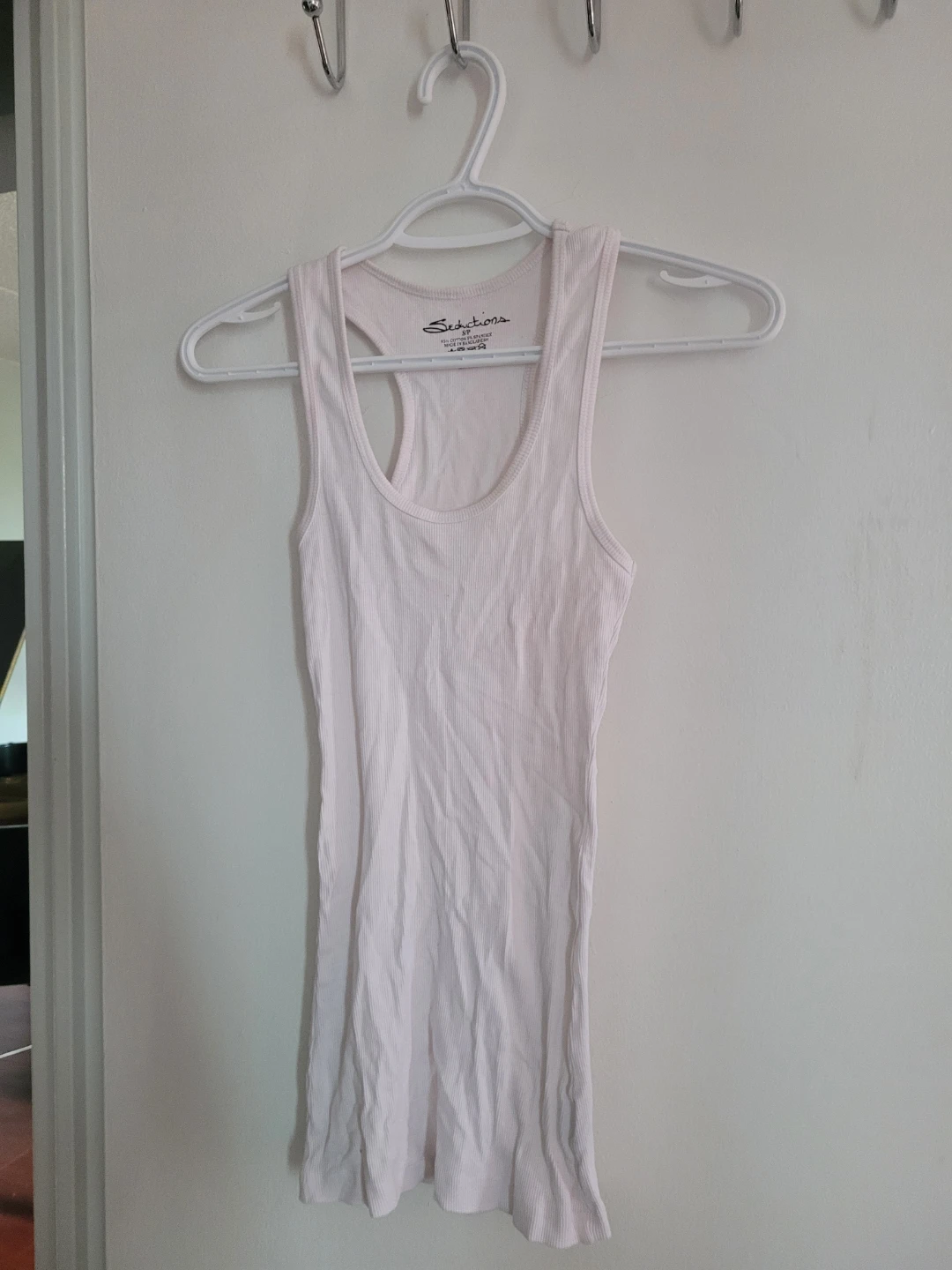 Seductions White Racerback Tank Top