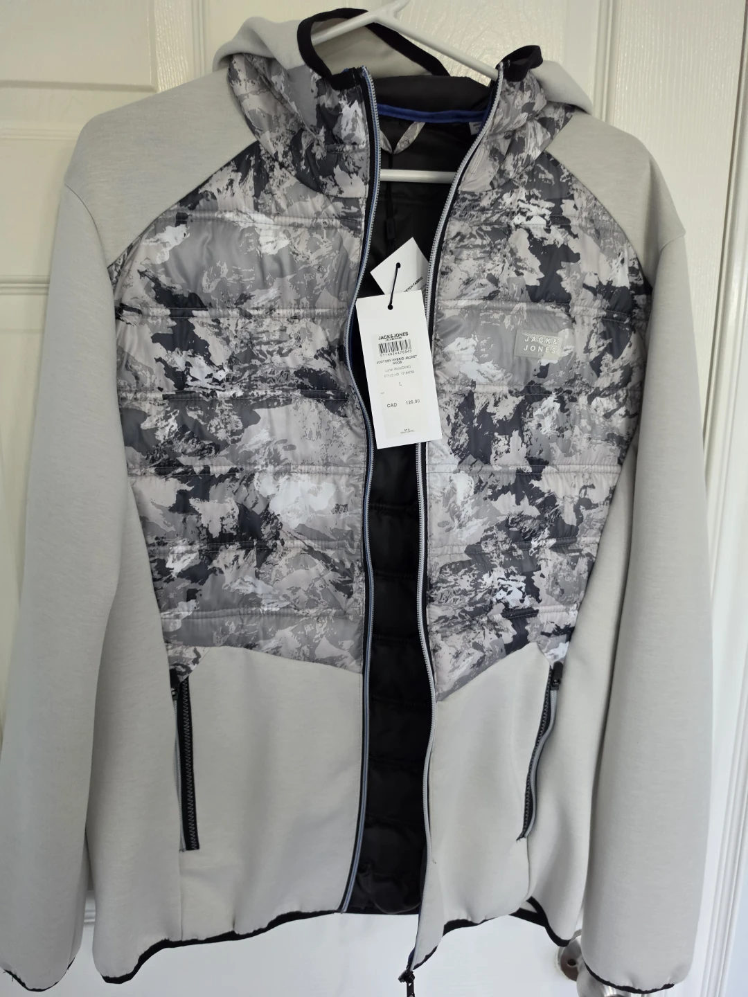 JACK & JONES Hybrid Hooded Jacket - Grey Camo