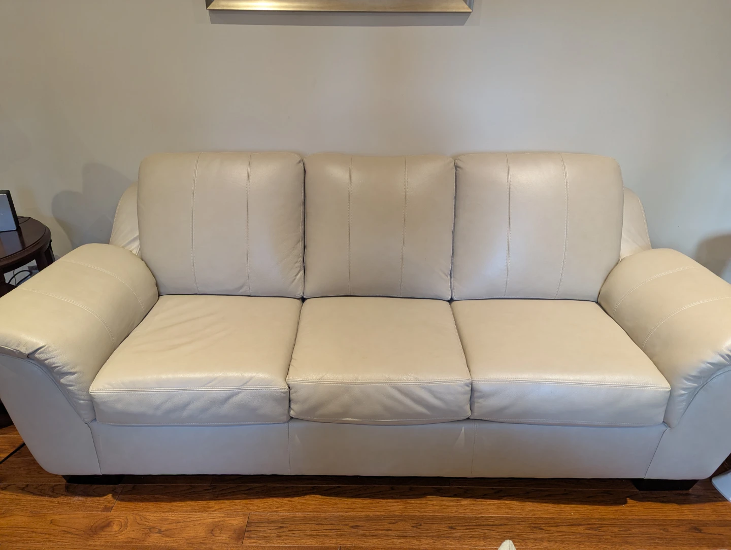 Cream Leather Sofa