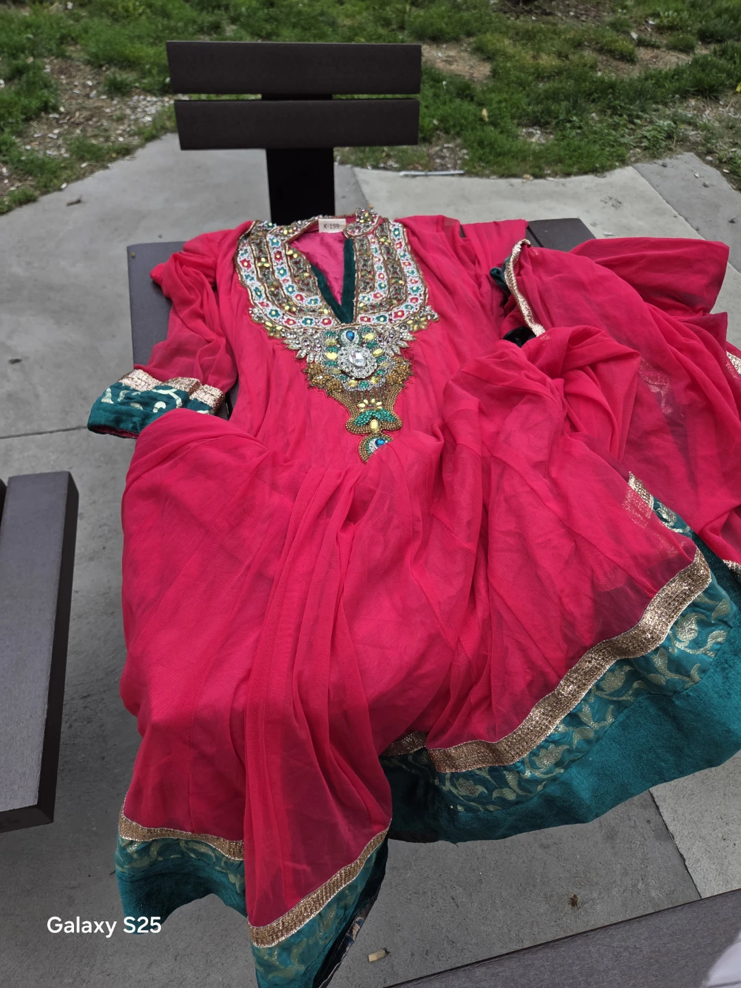 Fuchsia Embroidered Anarkali Suit with Dupatta - photo 3