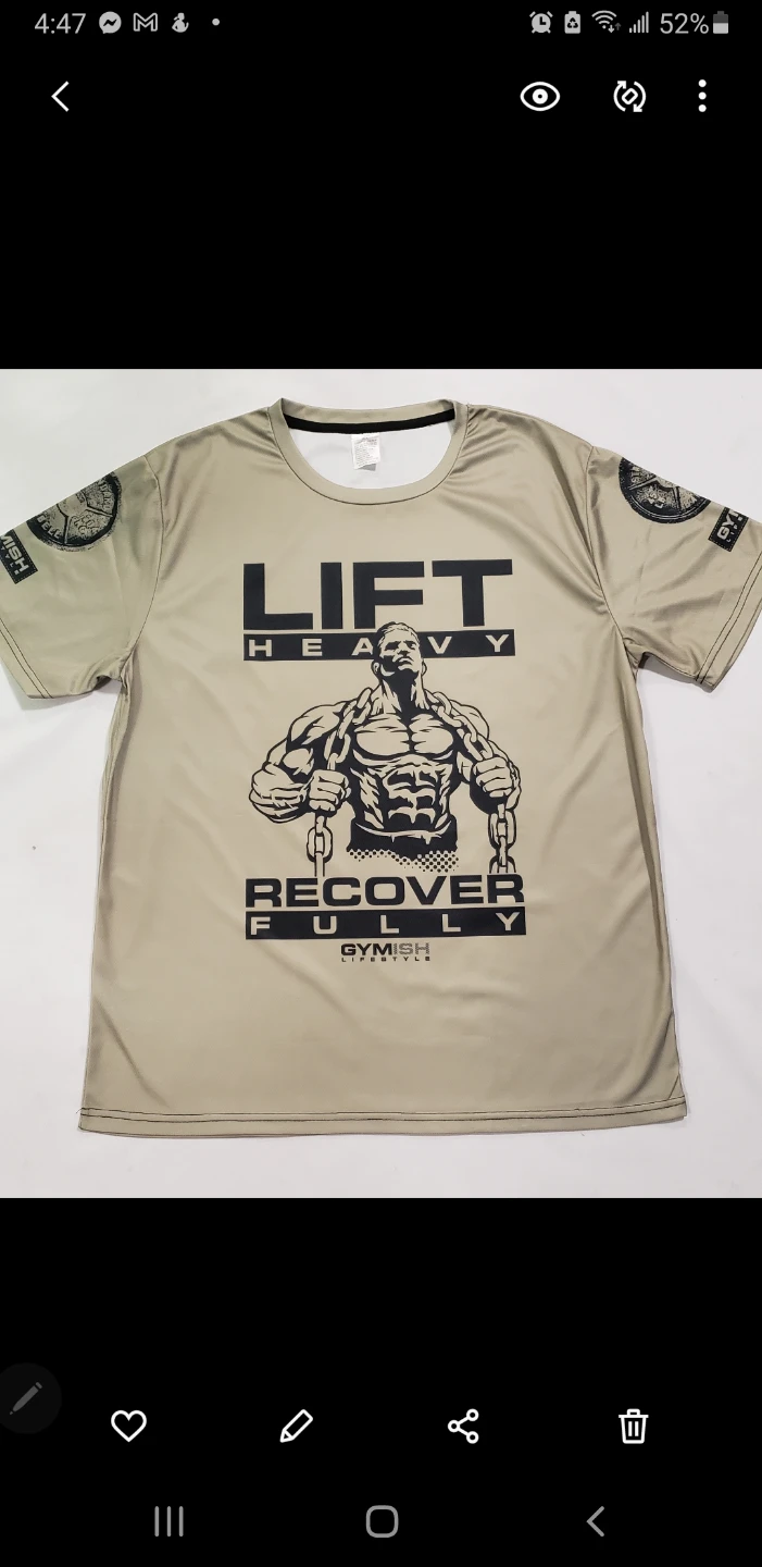 Brand new GYMISH "Lift Heavy Recover Fully" Graphic T-Shirt XL