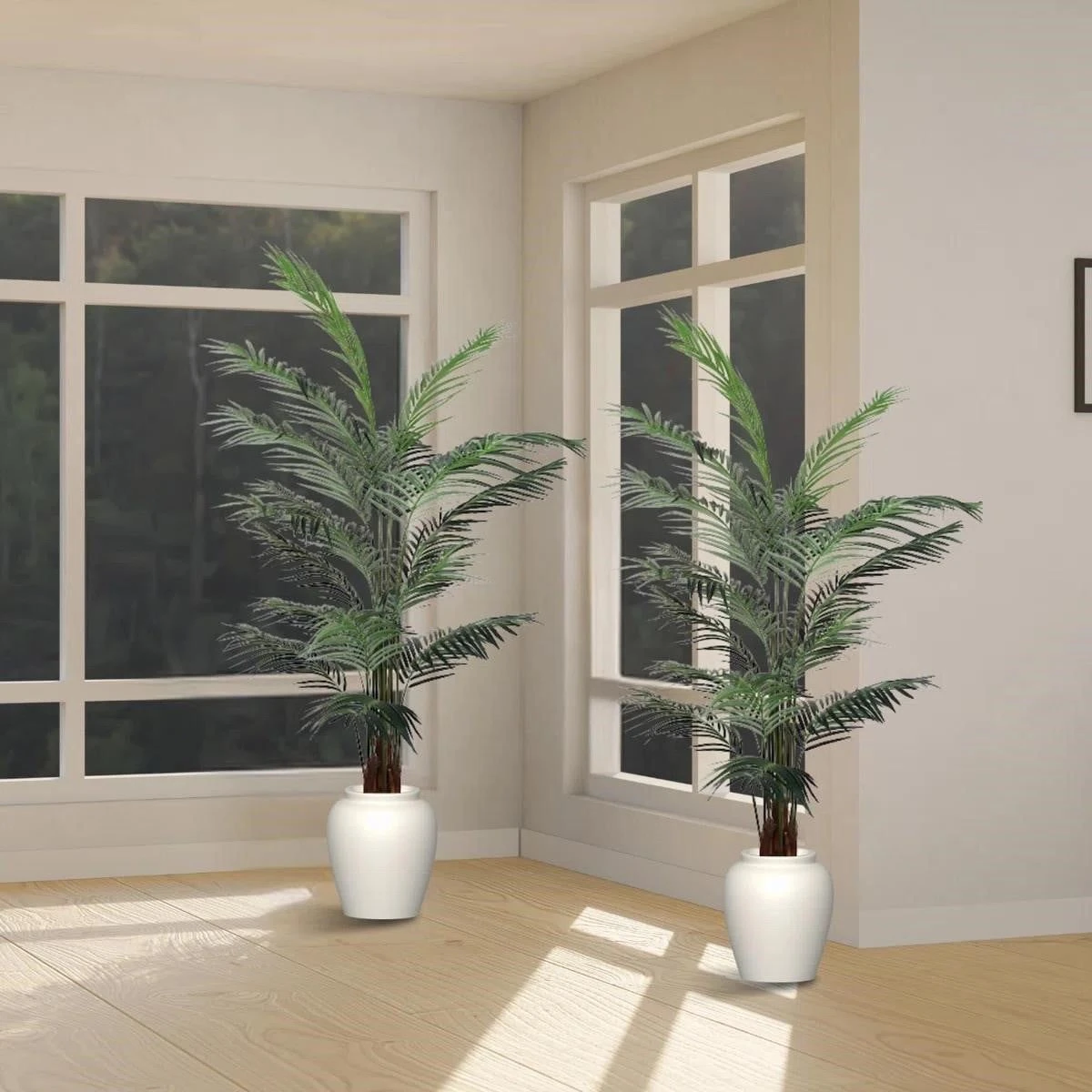Artificial Palm Tree in White Pot
