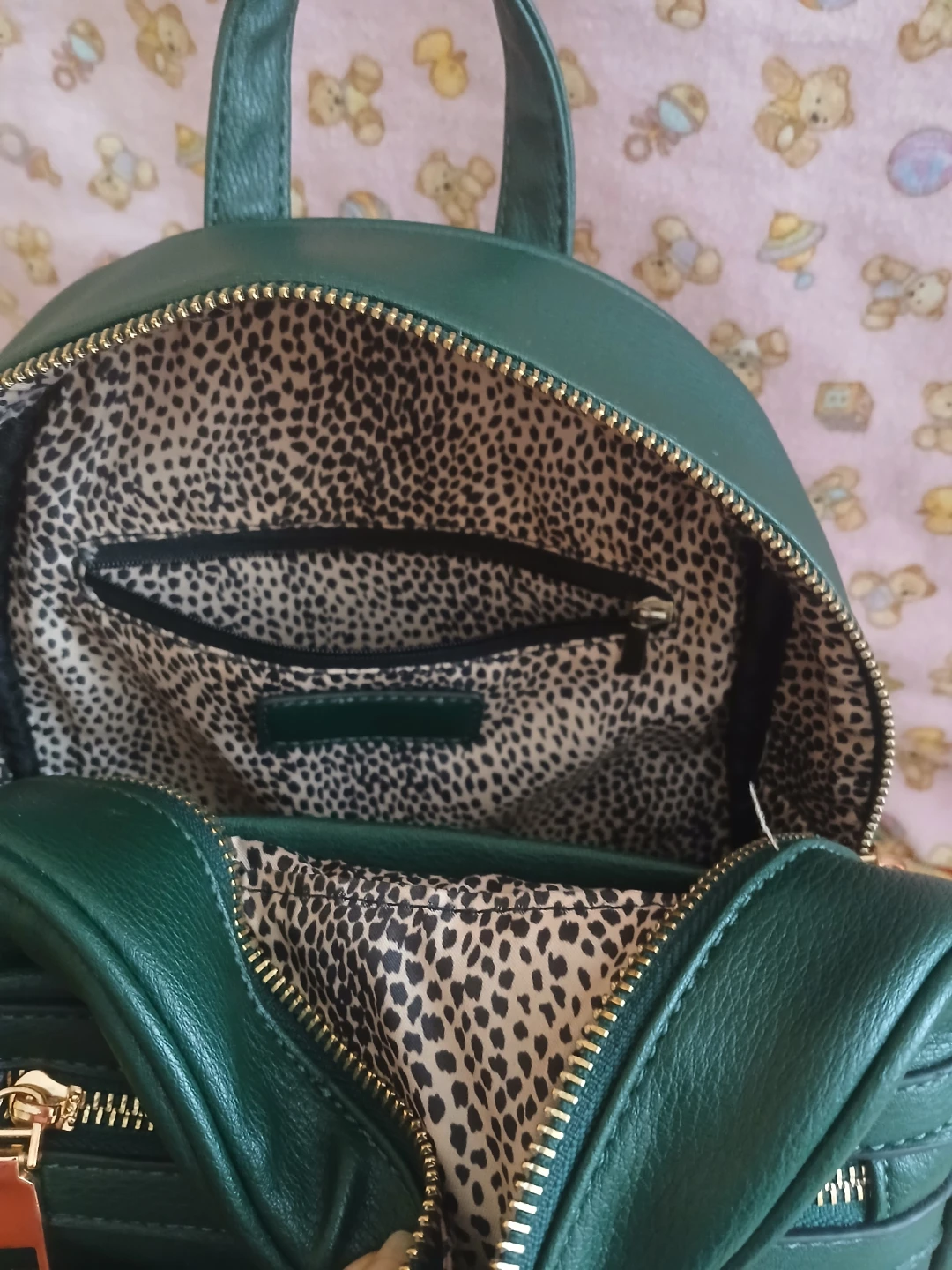 Green Faux Leather Mini Backpack - photo 2