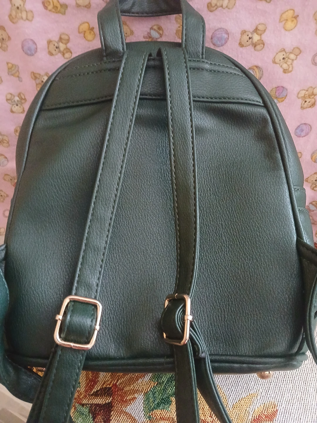 Green Faux Leather Mini Backpack - photo 3